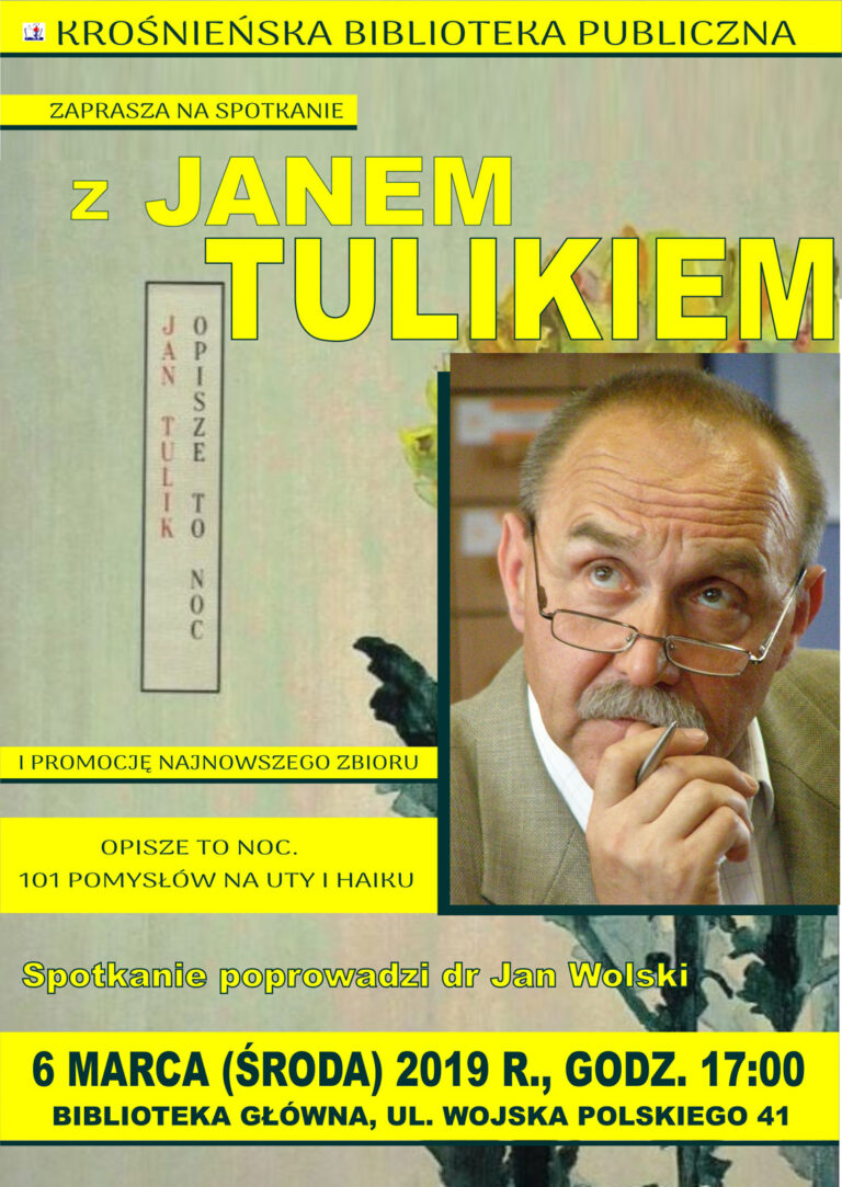 Promocja tomu Jana Tulika Opisze to noc. 101 pomysłów na uty i haiku w Krośnieńskiej Bibliotece Publicznej