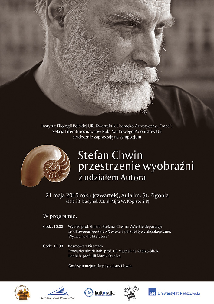 Sympozjum „Stefan Chwin. Przestrzenie wyobraźni” z udziałem Autora na UR