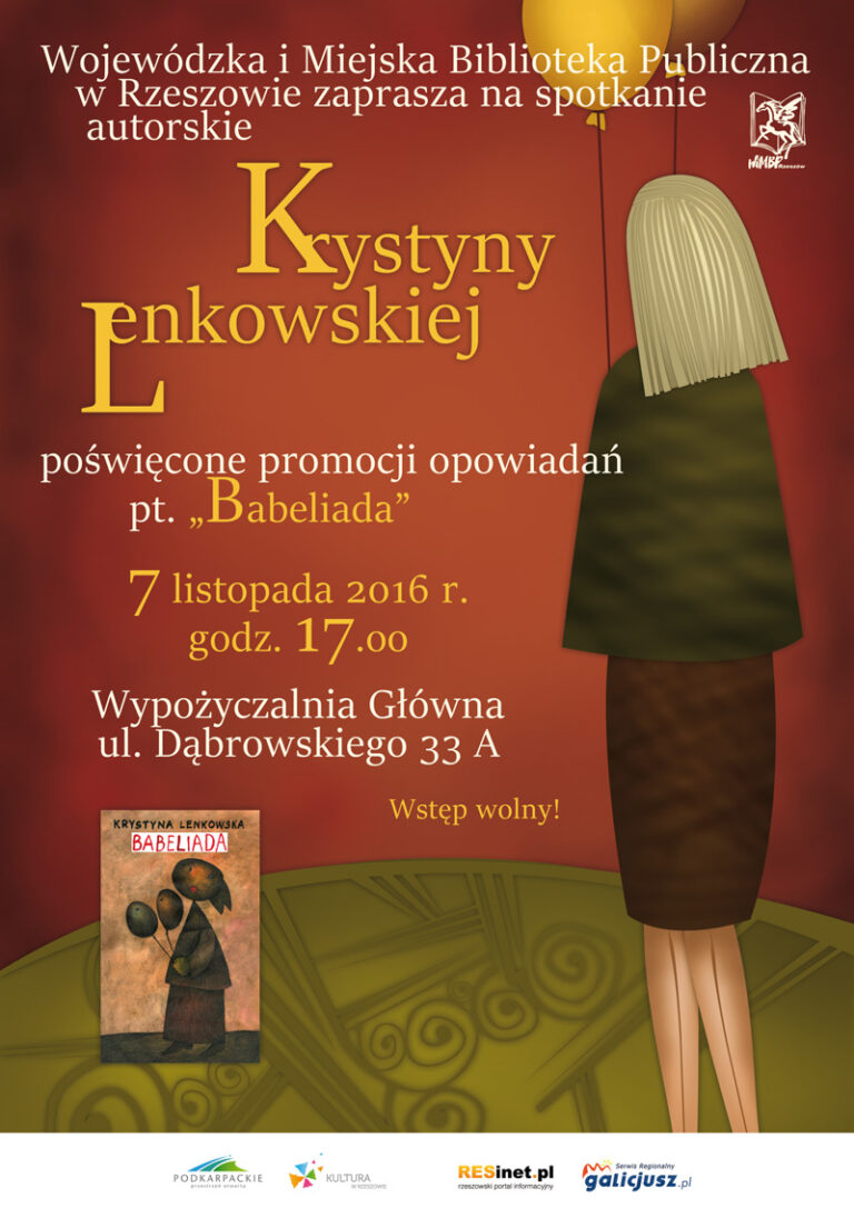 Spotkanie z Krystyną Lenkowską i promocja Babeliady w Wypożyczalni Głównej WiMBP w Rzeszowie.