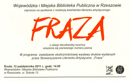 Zaproszenie na spotkanie z redakcją „Frazy”