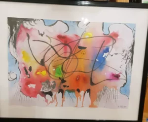 KOMPOZYCJA 1, akryl/papier 30x40, 2024