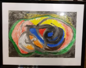 KOMPOZYCJA 8, akryl/papier 45x35, 2024