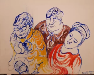 MALARZE Z CZERNICY, akryl/papier 50x40, 2023