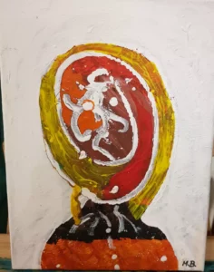 KOMPOZYCJA 11, akryl/papier 45x35, 2024