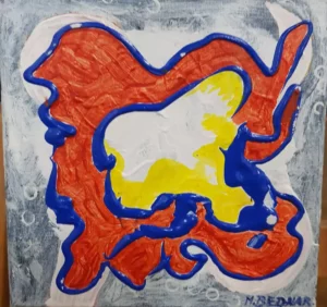 KOMPOZYCJA 2, akryl/papier 40x40, 2024