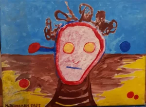 KOMPOZYCJA 3, akryl/papier 45x35, 2024