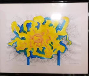 KOMPOZYCJA 4, akryl/ołówek/papier 42x35, 2024