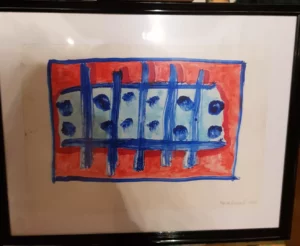 KOMPOZYCJA 6, akryl/papier 45x35, 2024